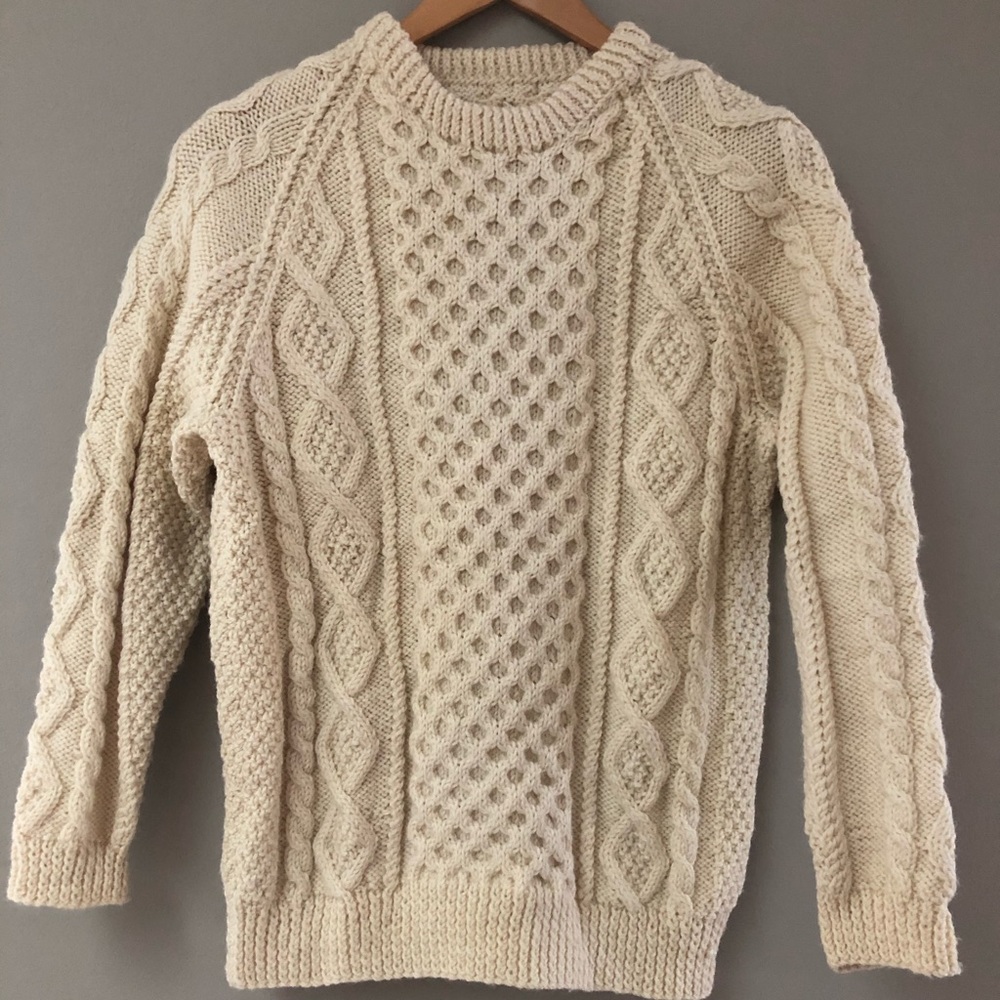 Fisherman pullover knit sweater